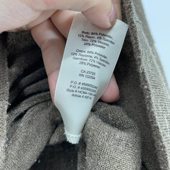 Wilfred heathered brown white vneck Sherbrooke top - Picture 11 of 16